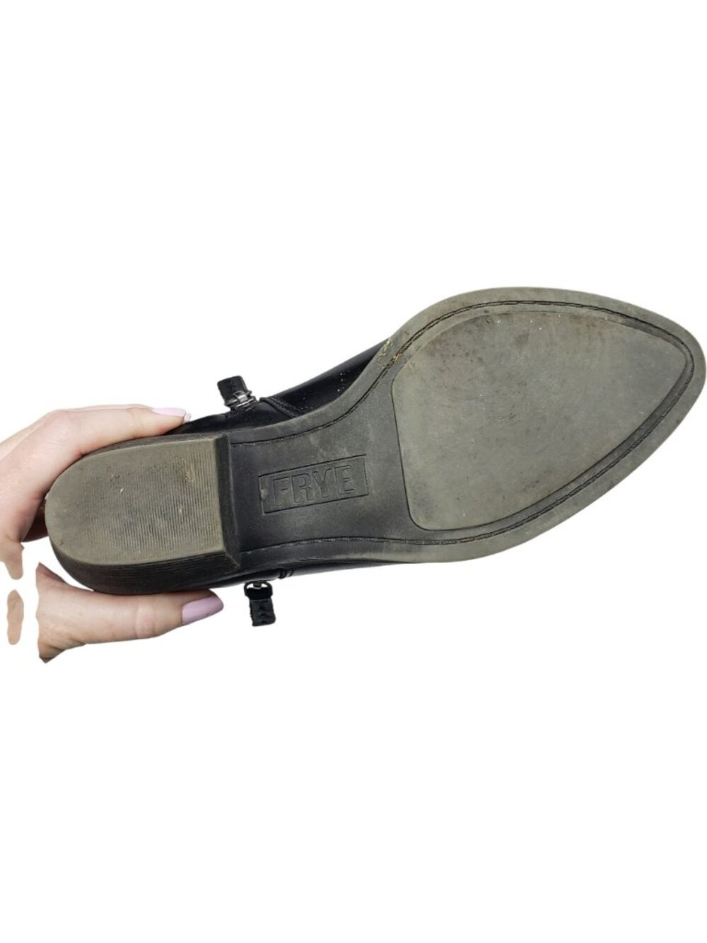 FRYE Leather Ankle Booties Side Zipper Womens 6.5 Black Brown Fall Boho Western - Picture 4 of 15